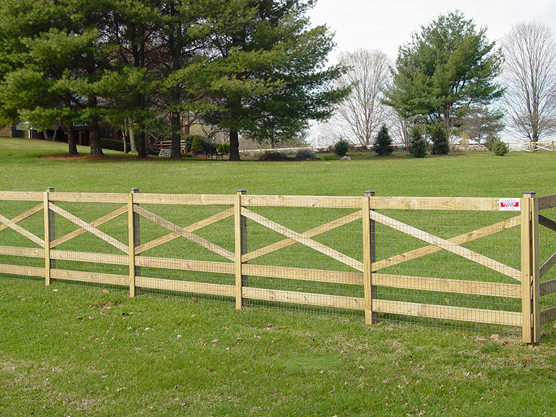 wood crossbuck estate fence